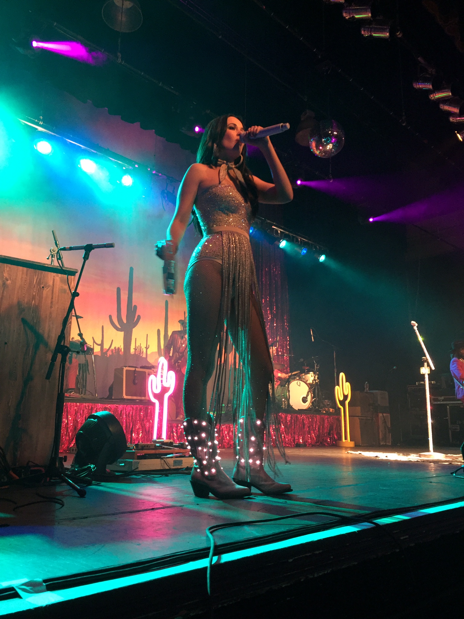 Kacey Musgraves singing "These Boots Were Made For Walking" as her encore in Indianapolis.  Photo taken by and the property of FourWalls.