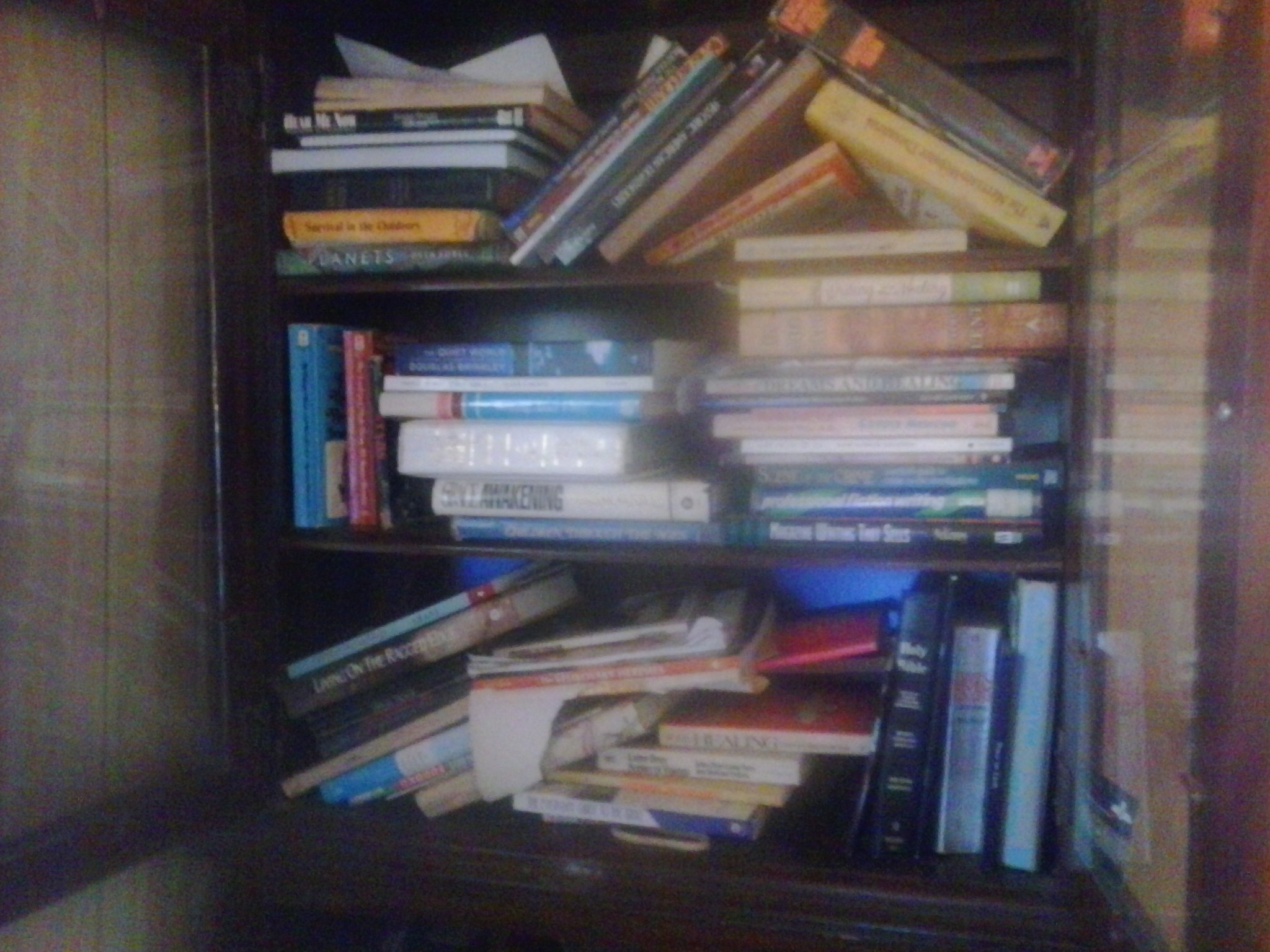 Messy shelves mean I read a lot.