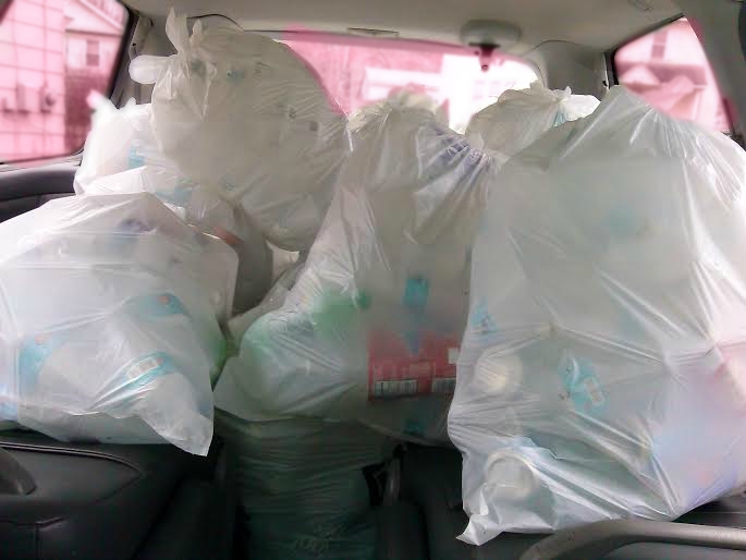 The cans in the back of my van The cans in the back of my van