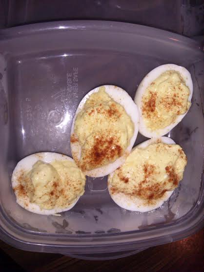 what is left of the deviled eggs that I made