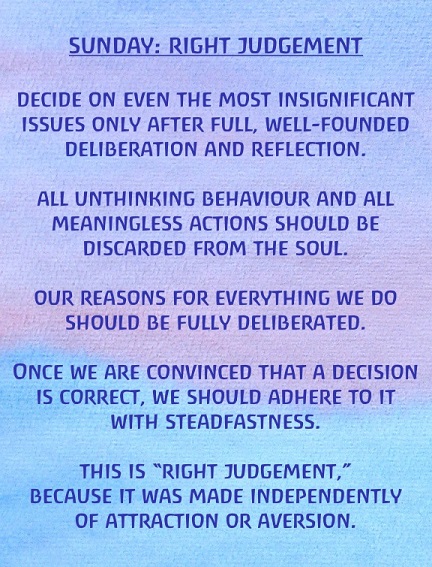 Sunday - right judgment Sunday - right judgment