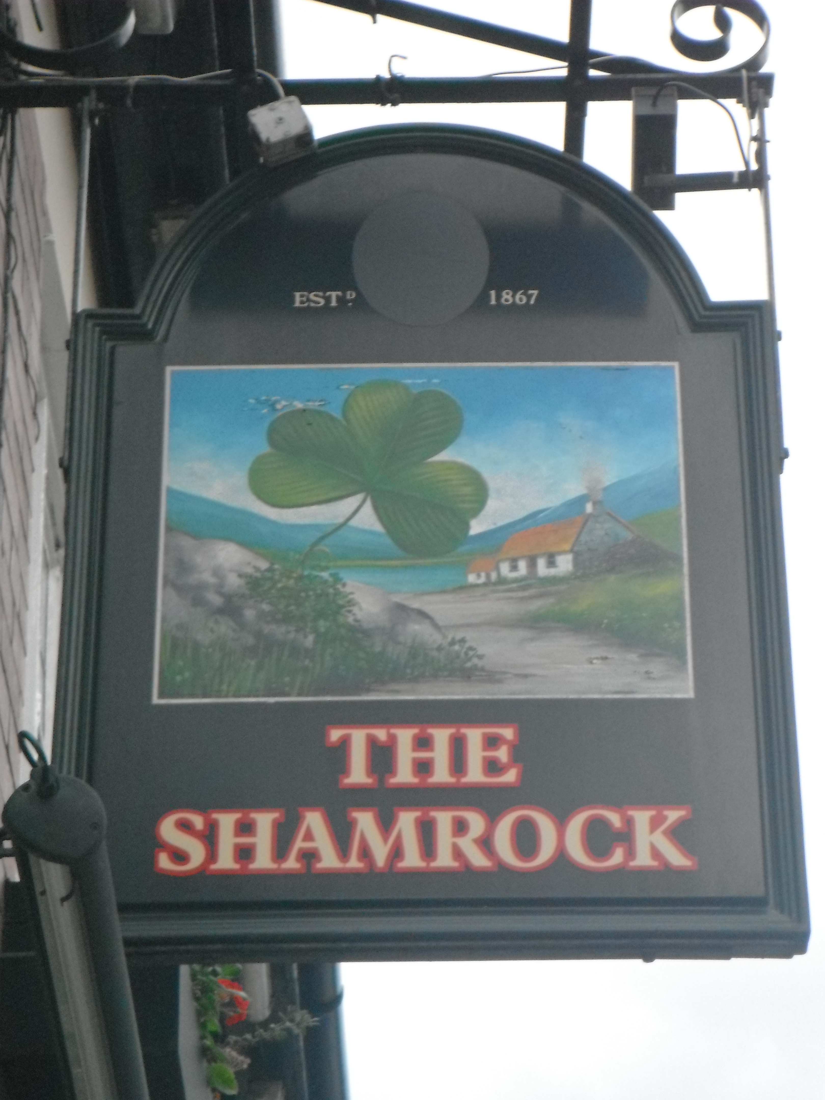 Photo taken by me – Inn sign for The Shamrock pub, Ancoats Manchester 