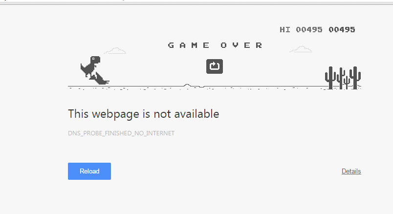 This is the hidden game you can play with google chrome if you had a DNS error