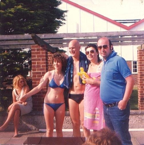 Photo taken by a friend on the same holiday – Me, Caroline Whitlock and Duncan Goodhew Photo taken by a friend on the same holiday – Me, Caroline Whitlock and Duncan Goodhew