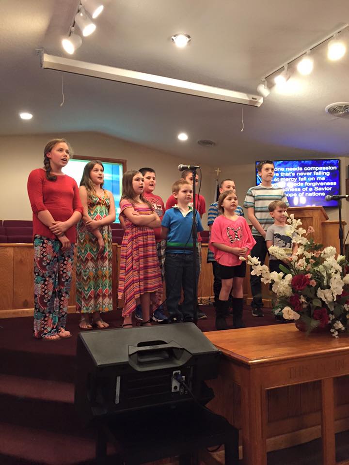 My kids singing at church