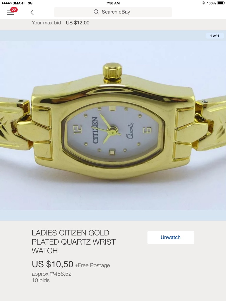 Screen shot from eBay App Screen shot from eBay App