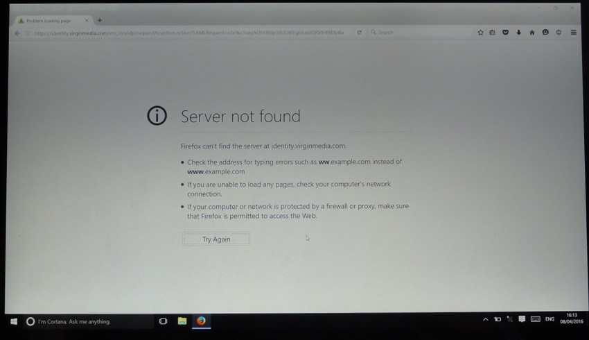 Server not found Server not found