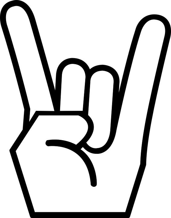 Photo is from https://pixabay.com/en/gesture-fingers-rock--n--roll-41359/ .