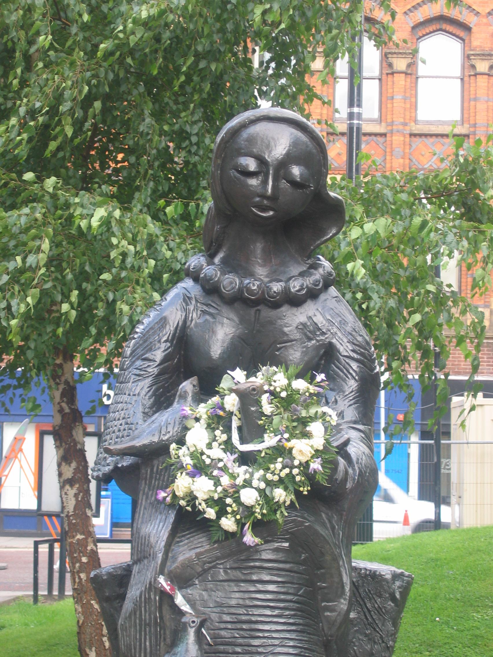 Photo taken by me - Manchester Peace Garden statue 