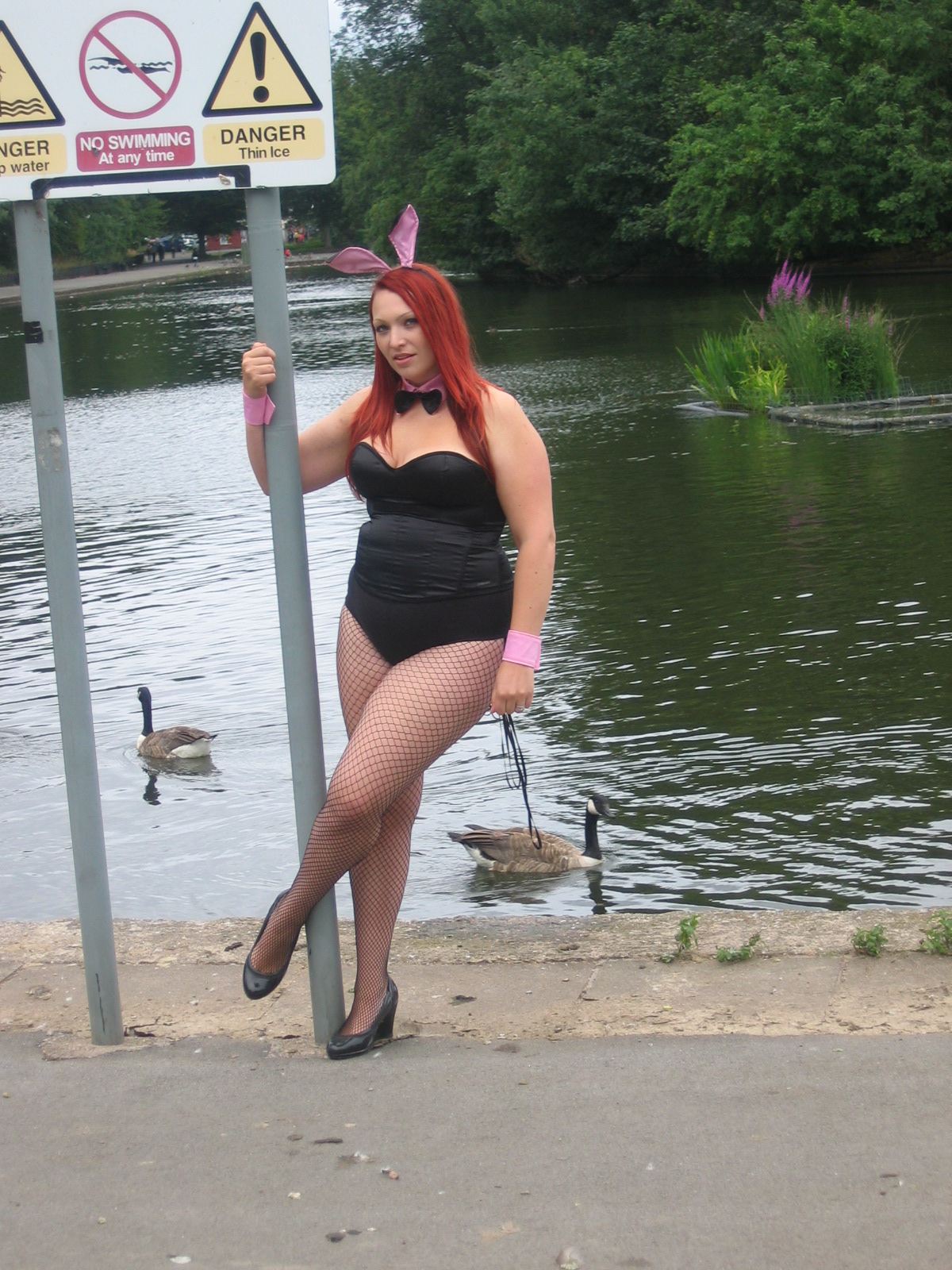 Photo taken by me – Bunny Girl by the water, Platt Fields, Manchester Photo taken by me – Bunny Girl by the water, Platt Fields, Manchester