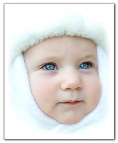 ICE BEAUTY - A BABY FACE IN ICE.