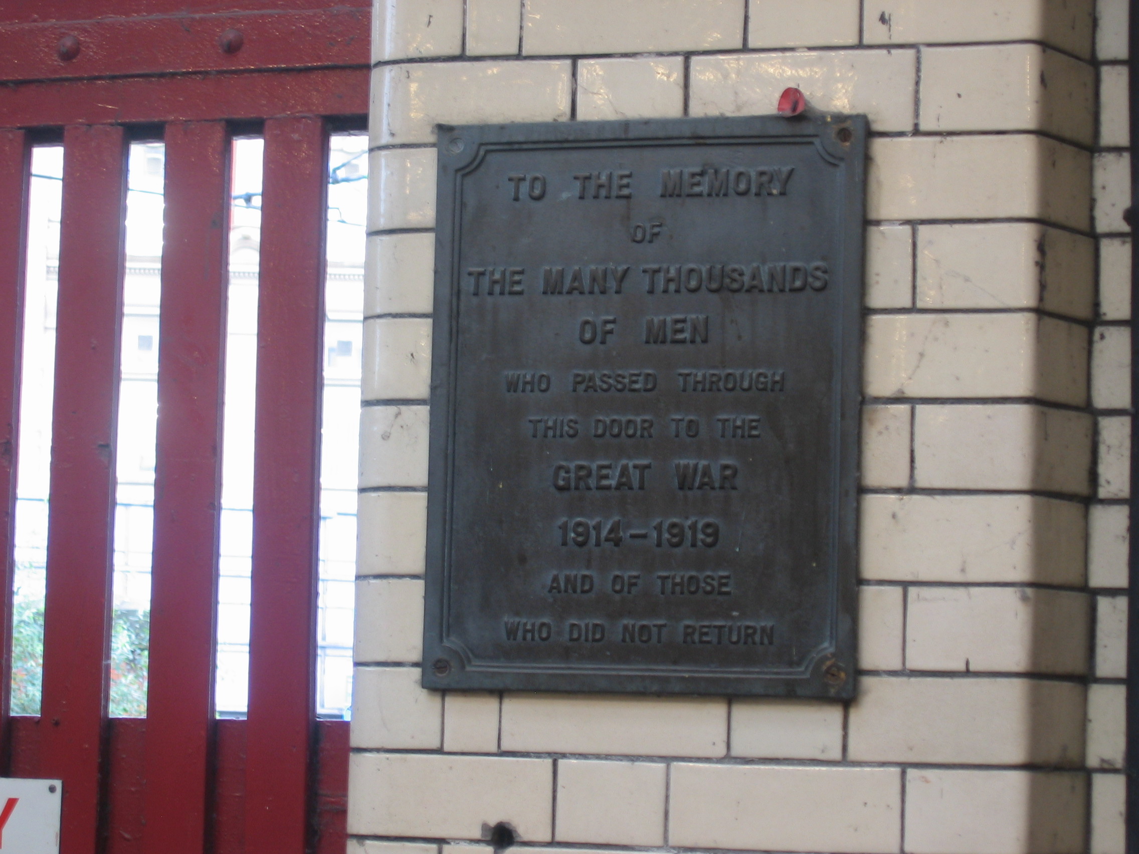 Photo taken by me – Victoria Station War Memorial – Manchester Photo taken by me – Victoria Station War Memorial – Manchester