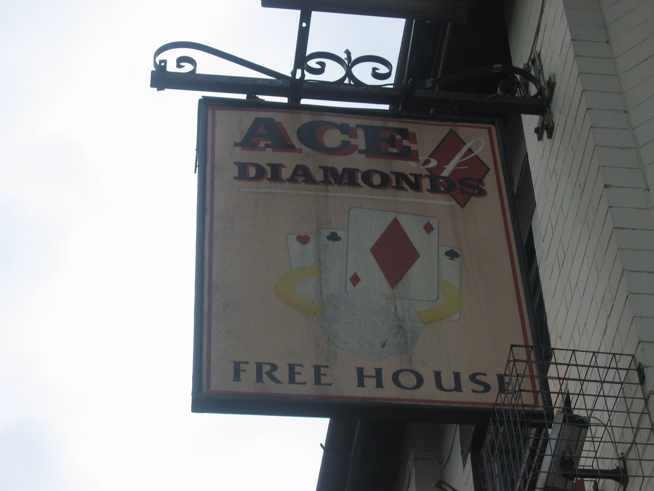 Photo taken by me pub sign for the Ace of Diamonds in Miles Platting, North Manchester
