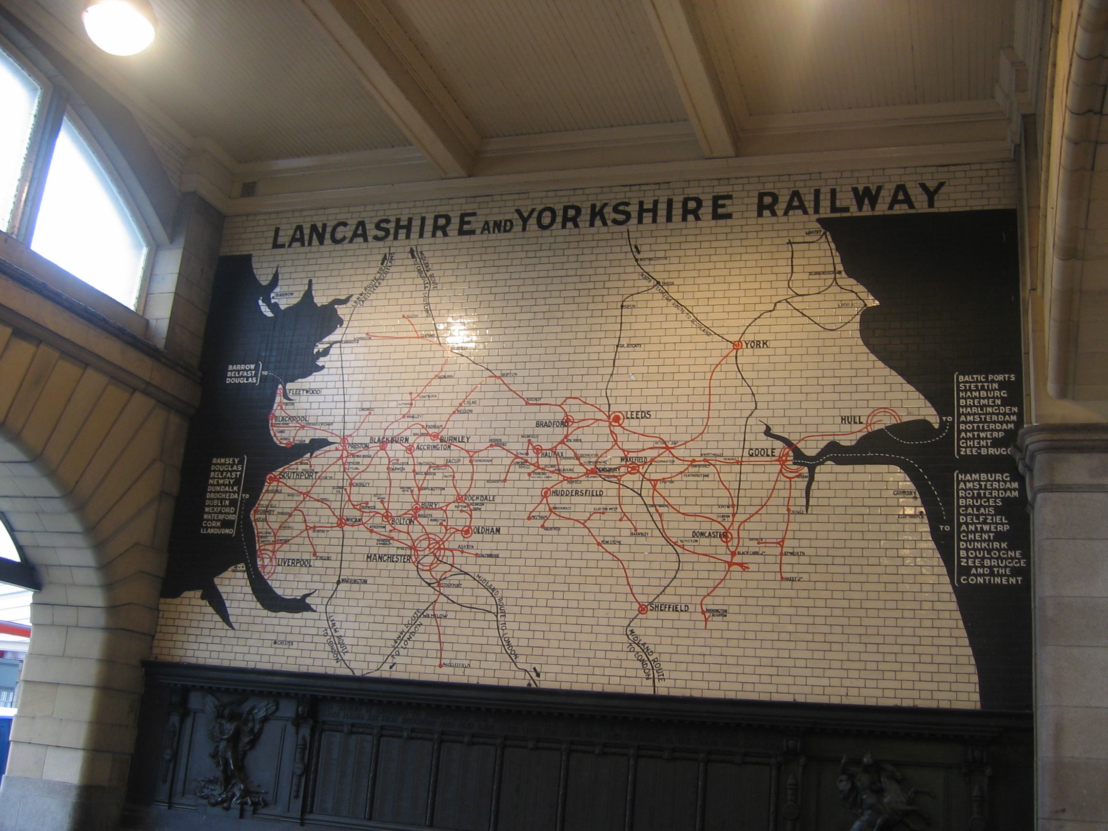 Photo taken by me – Manchester’s Victoria Station map wall Photo taken by me – Manchester’s Victoria Station map wall