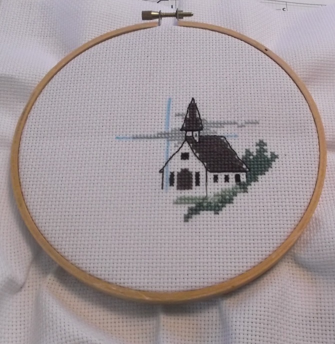 counted cross stitch project I am currently working on--photo by me counted cross stitch project I am currently working on--photo by me