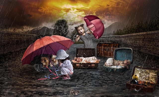 Children in Storm