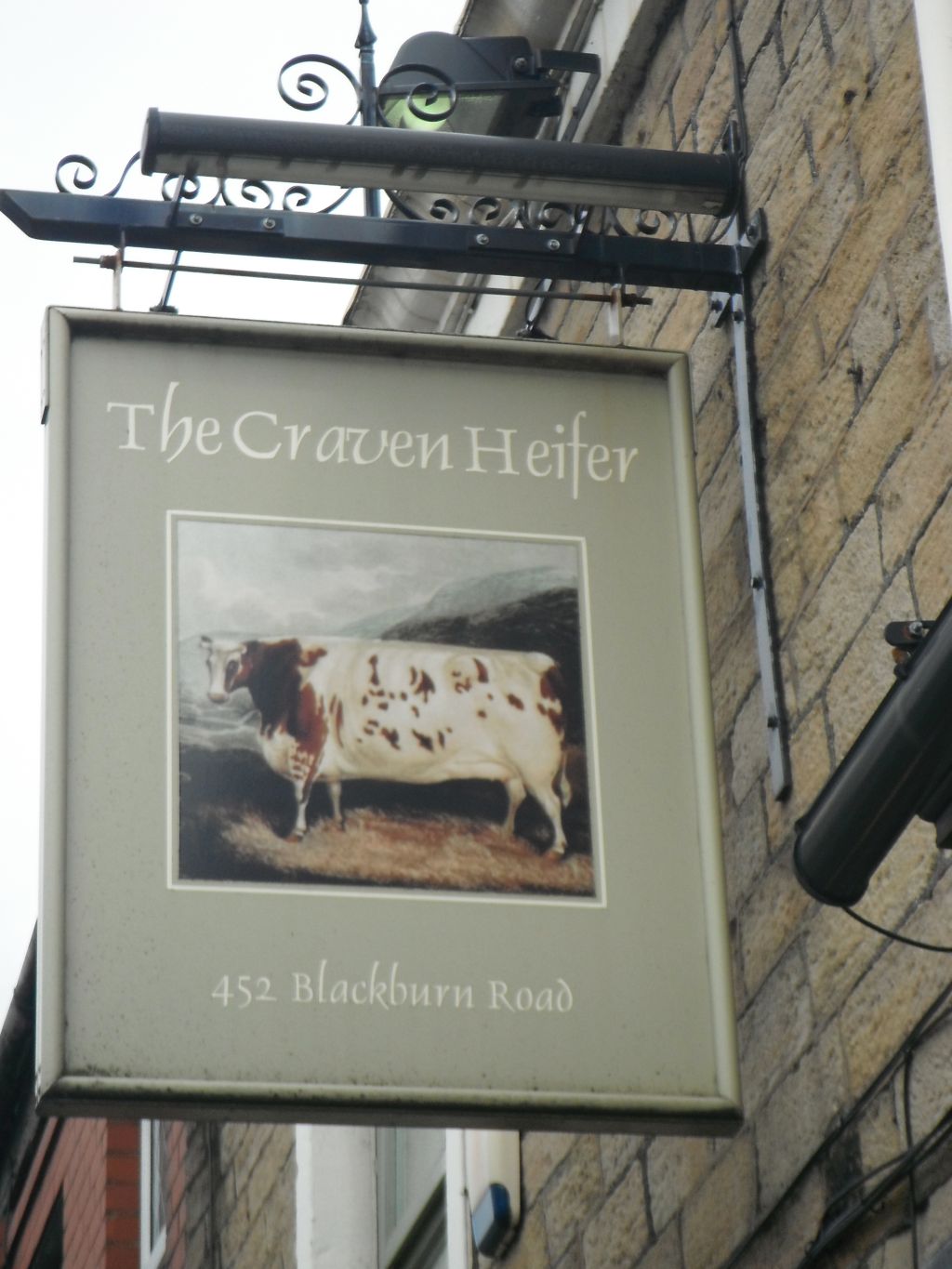 Photo taken by me - The Craven Heifer pub sign, Halliwell Bolton Lancashire
