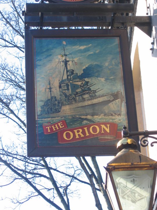 photo taken by me - The Orion pub sign, Withington, Manchester