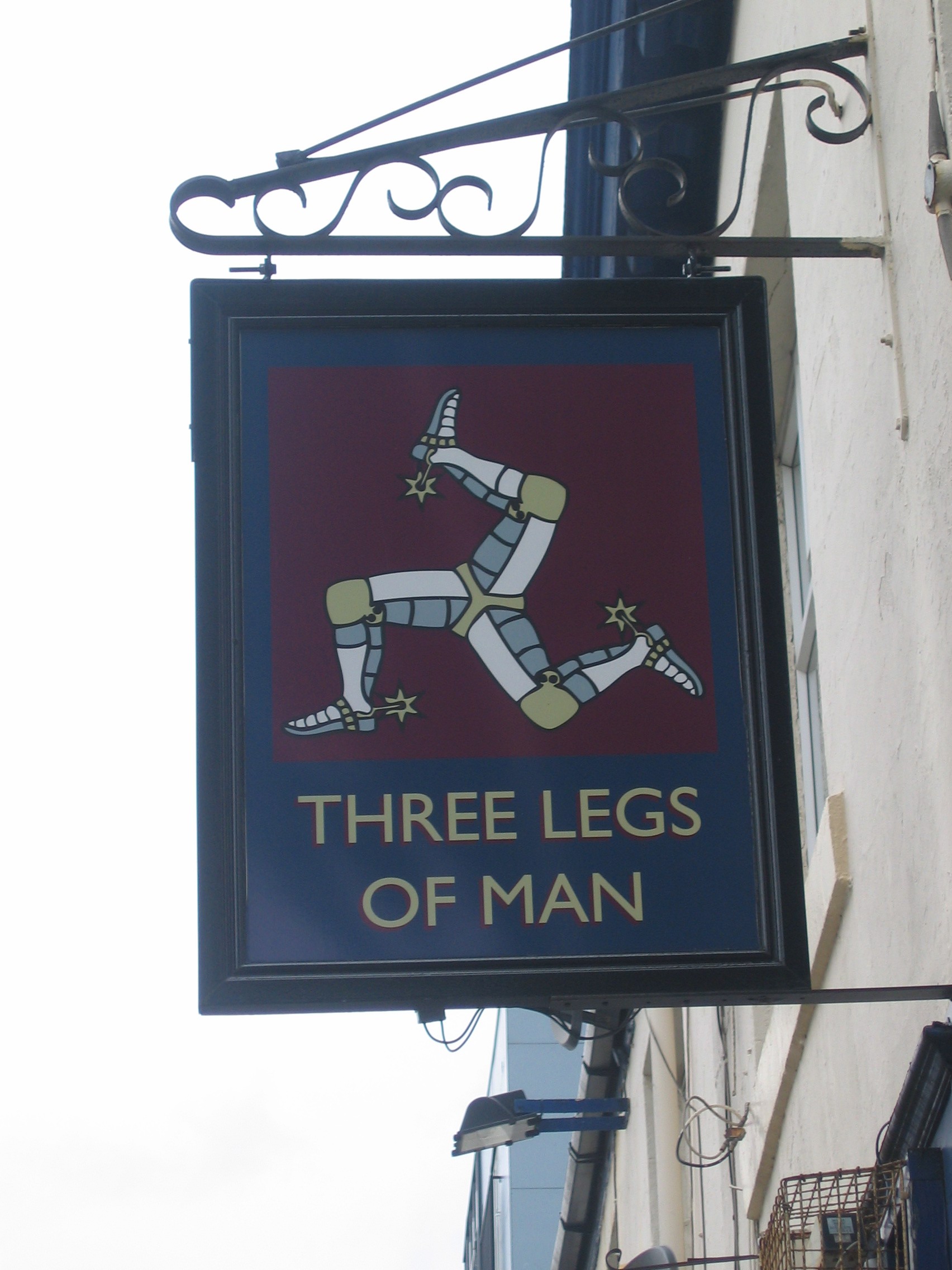photo taken by me - The Three Legs Of man pub sign - Hulme, Manchester 
