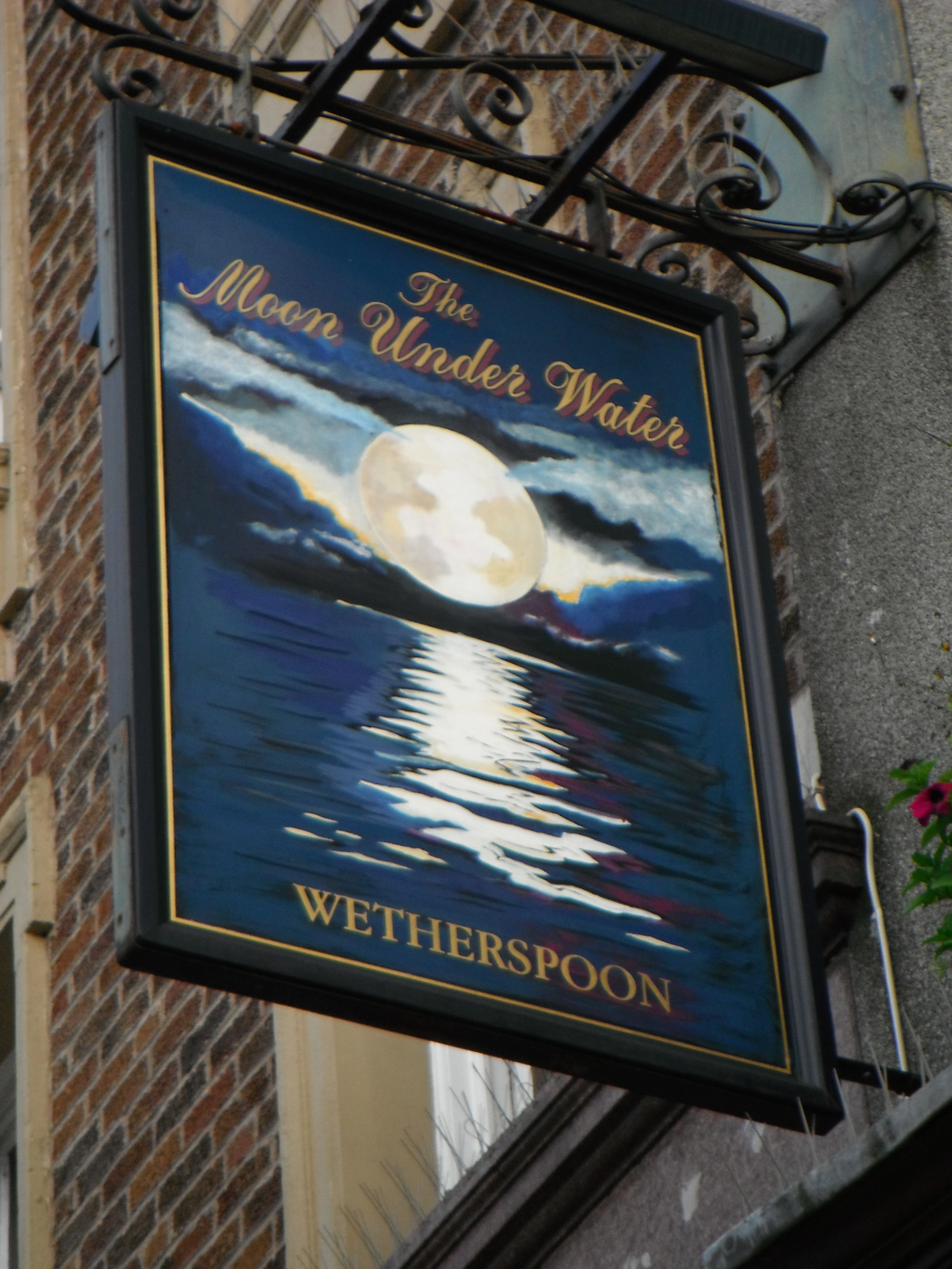 Photo taken by me – pub sign for The Moon Under Water – Wigan Photo taken by me – pub sign for The Moon Under Water – Wigan