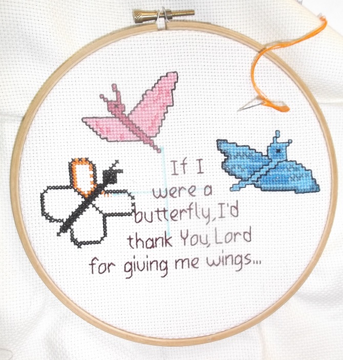 My latest counted cross stitch project, based on a song we used to sing in Sunday School My latest counted cross stitch project, based on a song we used to sing in Sunday School