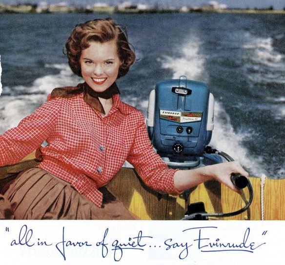 1955 Evinrude motor ad in National Geographic magazine 1955 Evinrude motor ad in National Geographic magazine