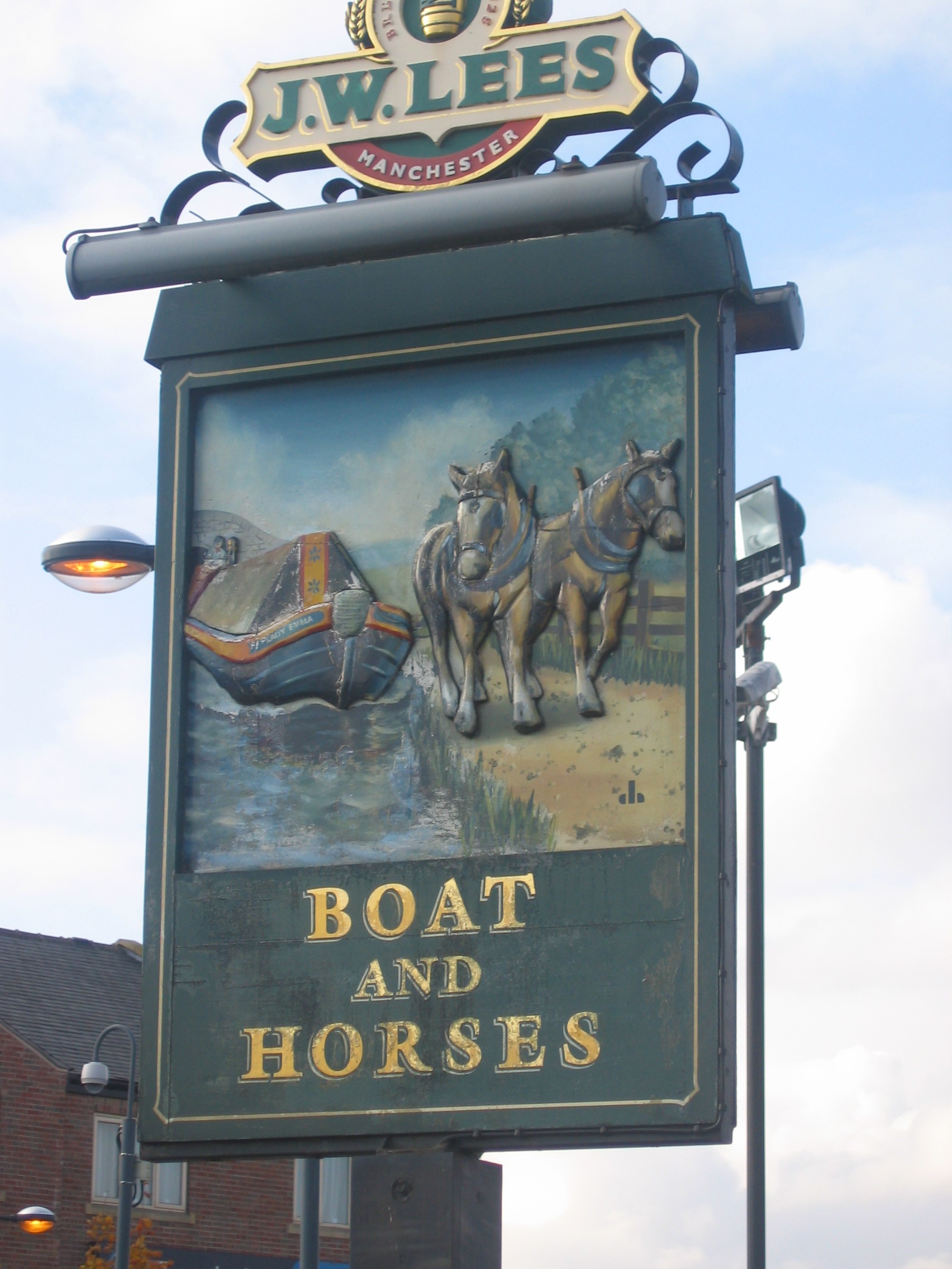 Photo taken by me - The Boat And Horses pub sign - Chadderton Manchester
