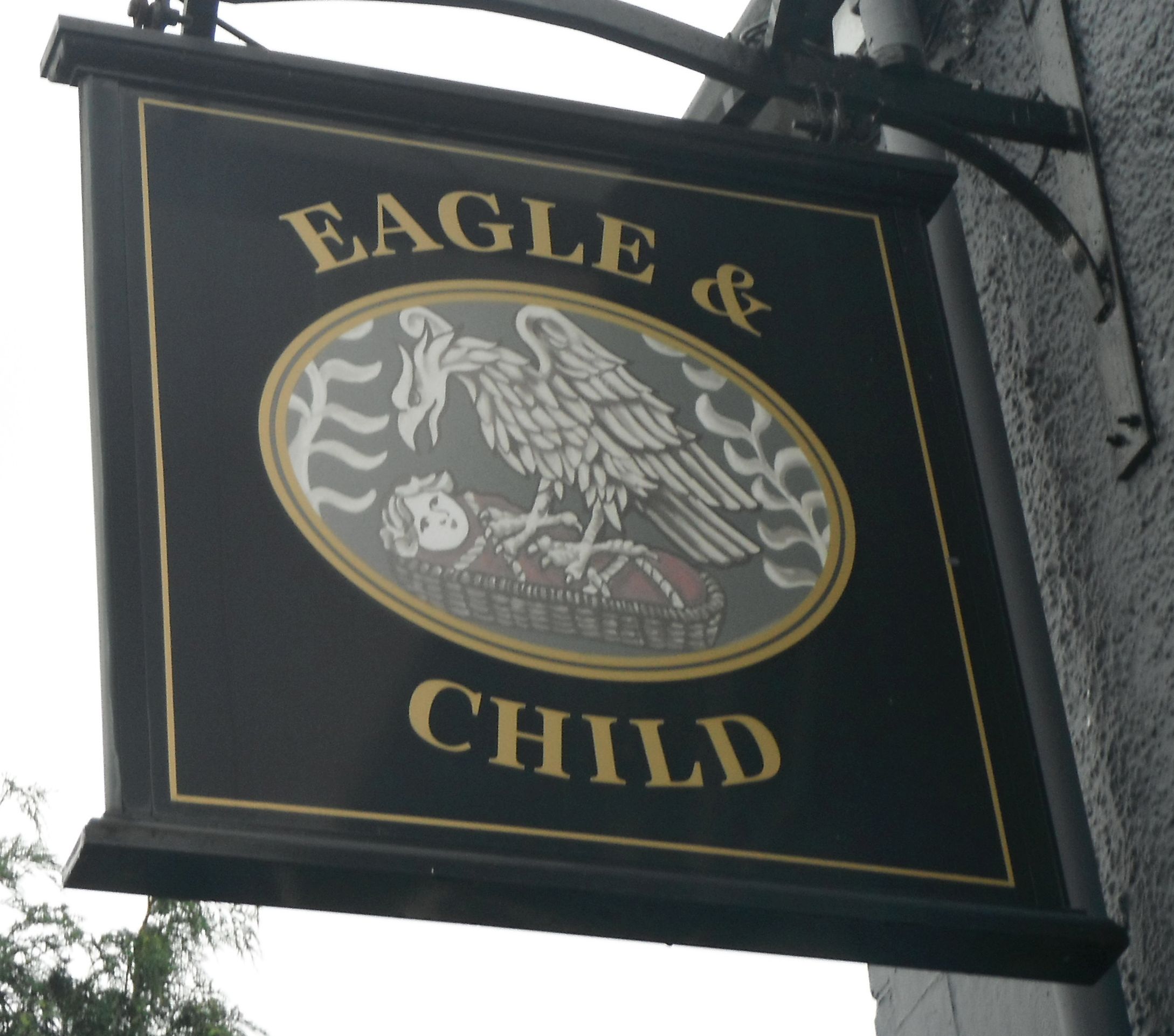 Photo taken by me – the Pub Sign for The Eagle And Child  Ashton-In-Makerfield Lancashire