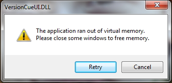 Virtual Memory ran out