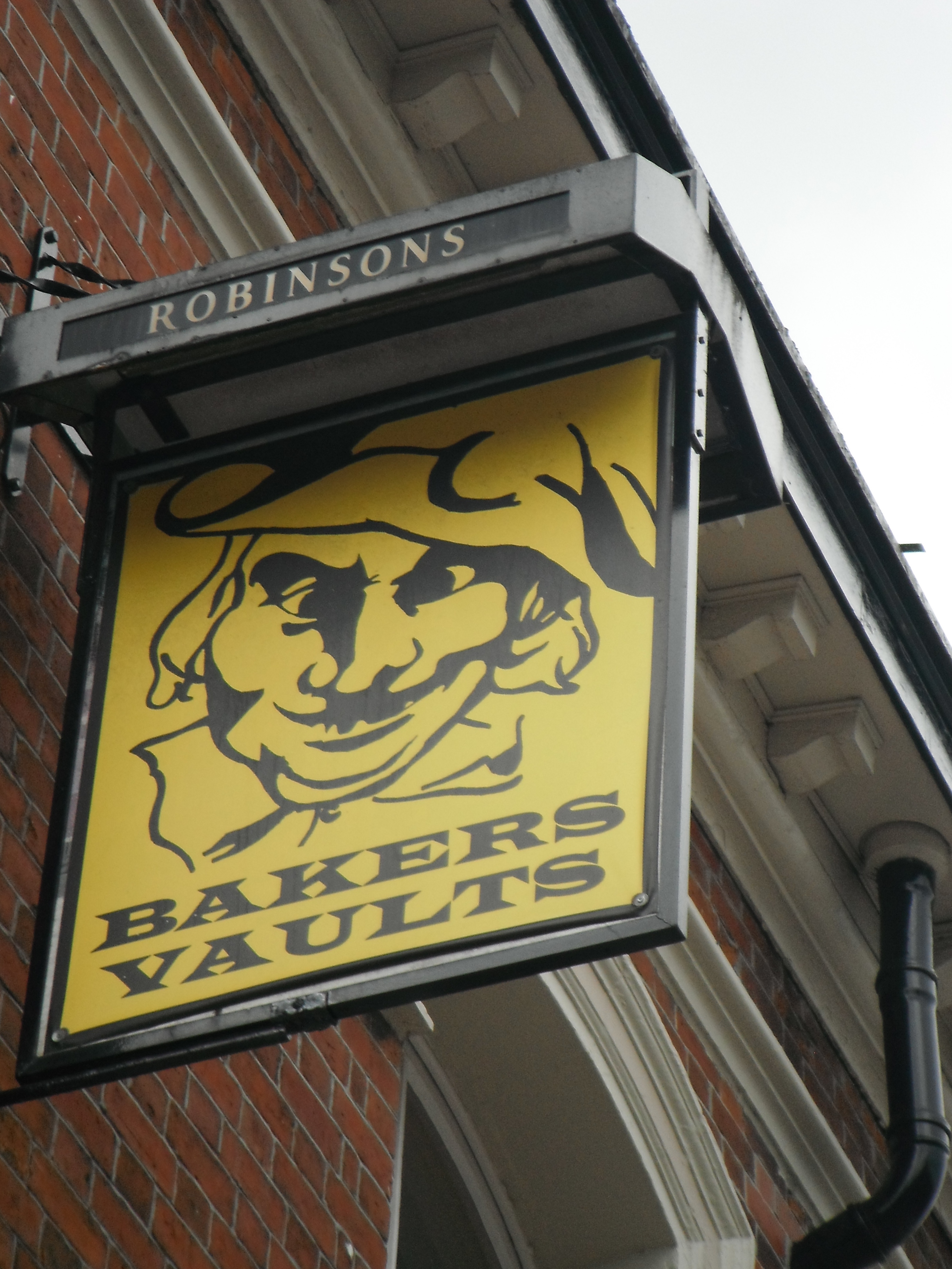 Photo taken by me – The pub sign for The Bakers Vaults Stockport, Cheshire