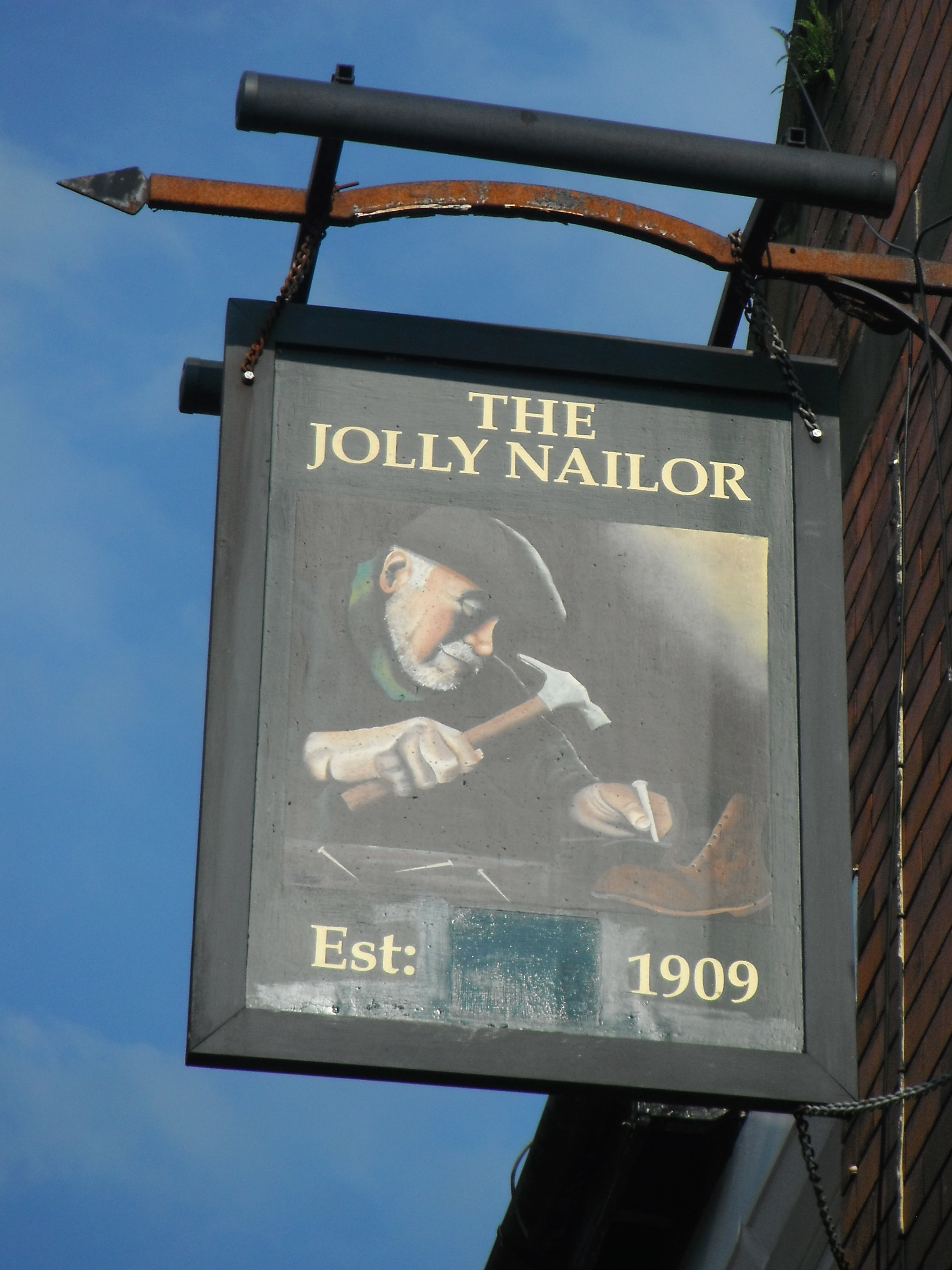 Photo taken by me – pub sign for The Jolly Nailor – Atherton, Lancashire Photo taken by me – pub sign for The Jolly Nailor – Atherton, Lancashire