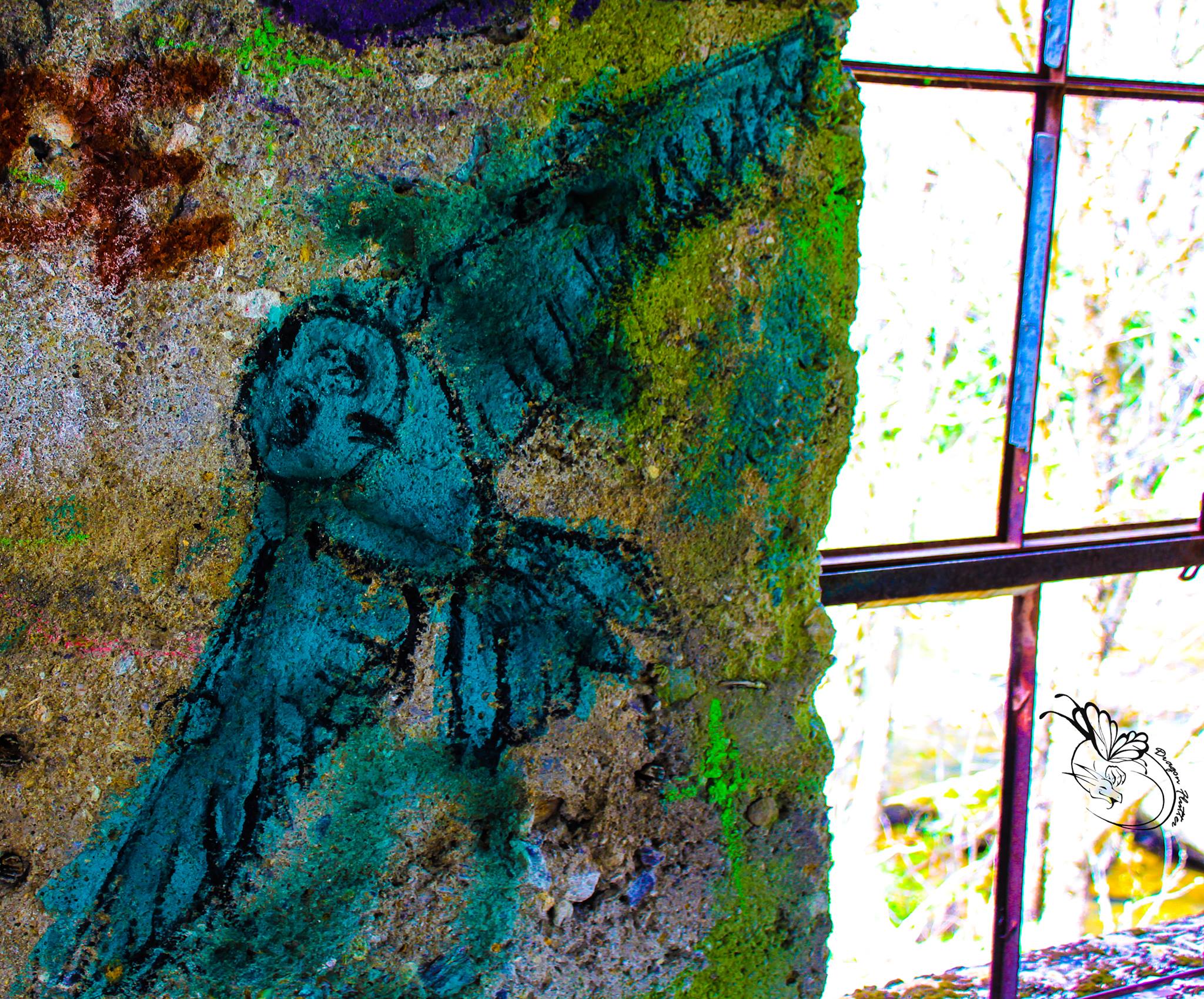 blue, owl, spray paint, blue, owl, spray paint,