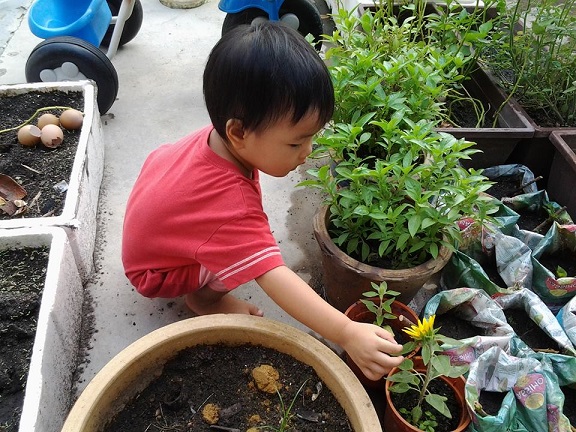 My little girl in the garden