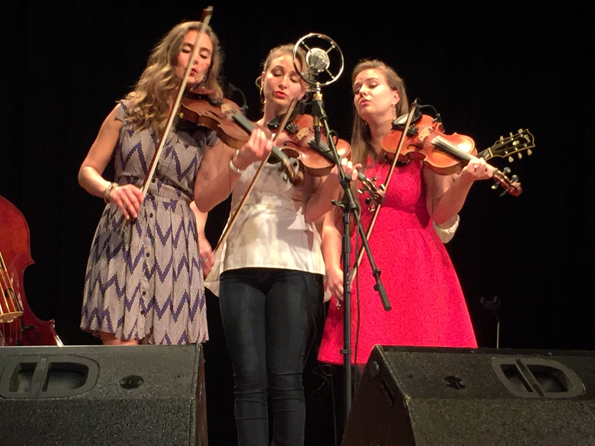 The Quebe Sisters&#039; triple fiddle attack thrilled the audience in Lebanon, KY. Photo taken by and the property of FourWalls.