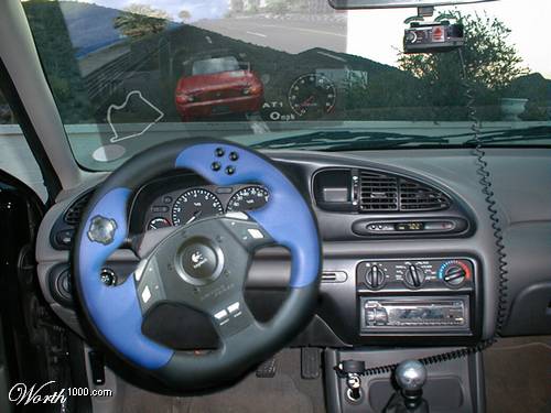 Future technology!!! - thats a technology to bargain with!!!You have a steering in your car, integrated with the PS-2 technology, showing the map round the world!