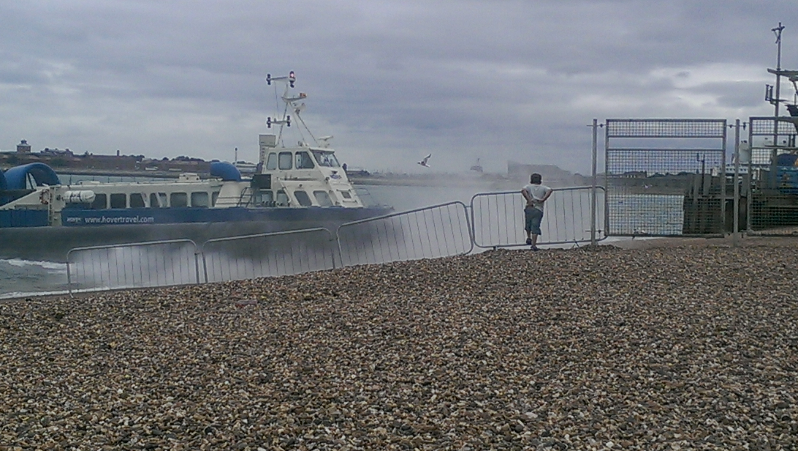 Hovercraft approaching Southsea terminal