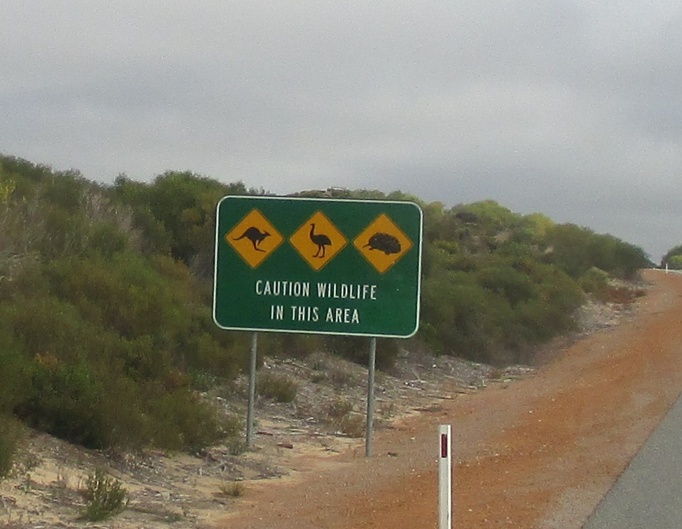 Road sign near Geraldton, Western Australia