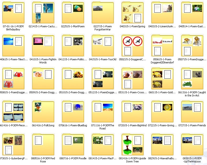 Screenshot of Poems Folder