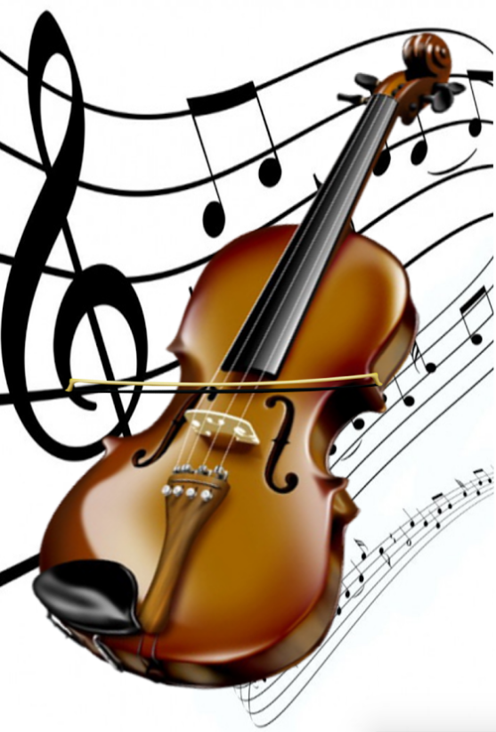 violin with music
