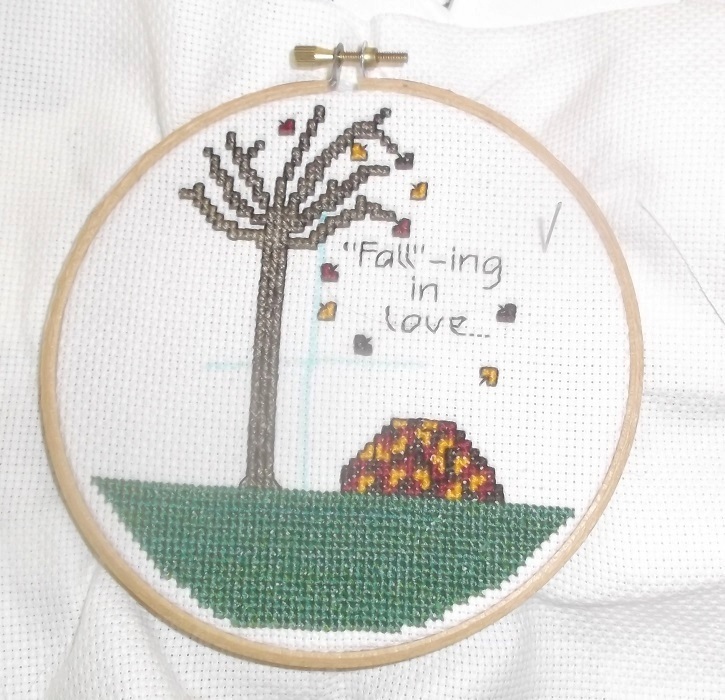 My latest counted cross stitch project ready for securing in the hoop My latest counted cross stitch project ready for securing in the hoop