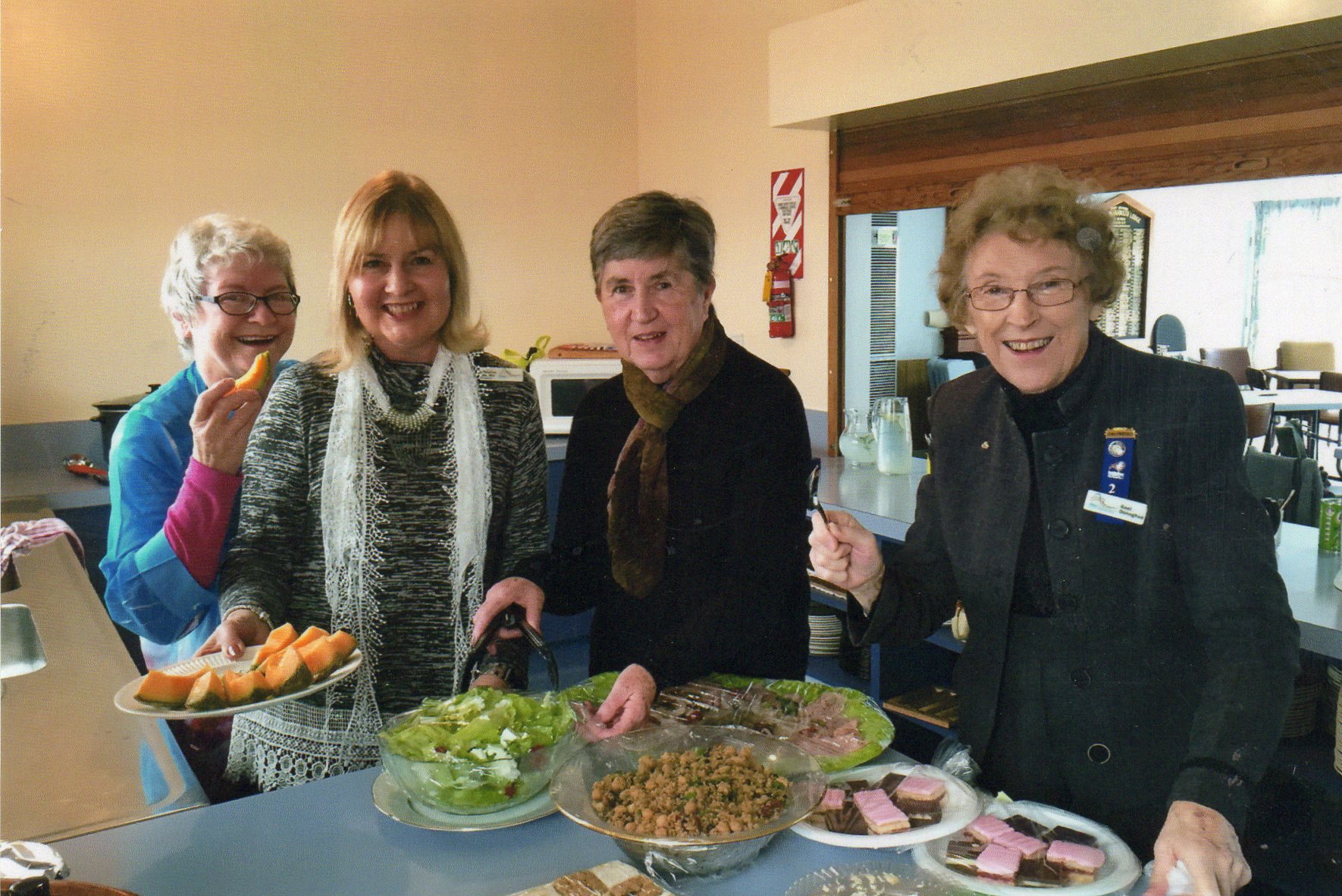 Altrusa women in the kitchen,catering for the local training day.