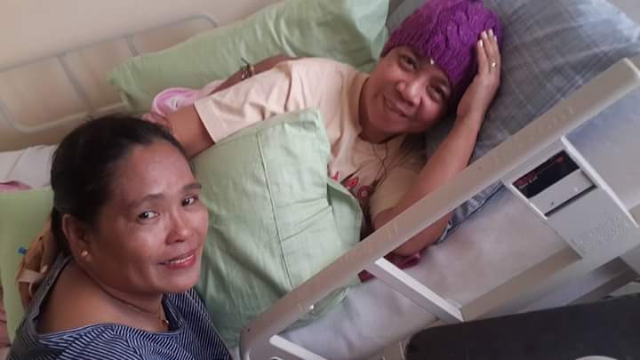 With a close friend who visited me at the hospital. She cried so much upon seeing my situation.