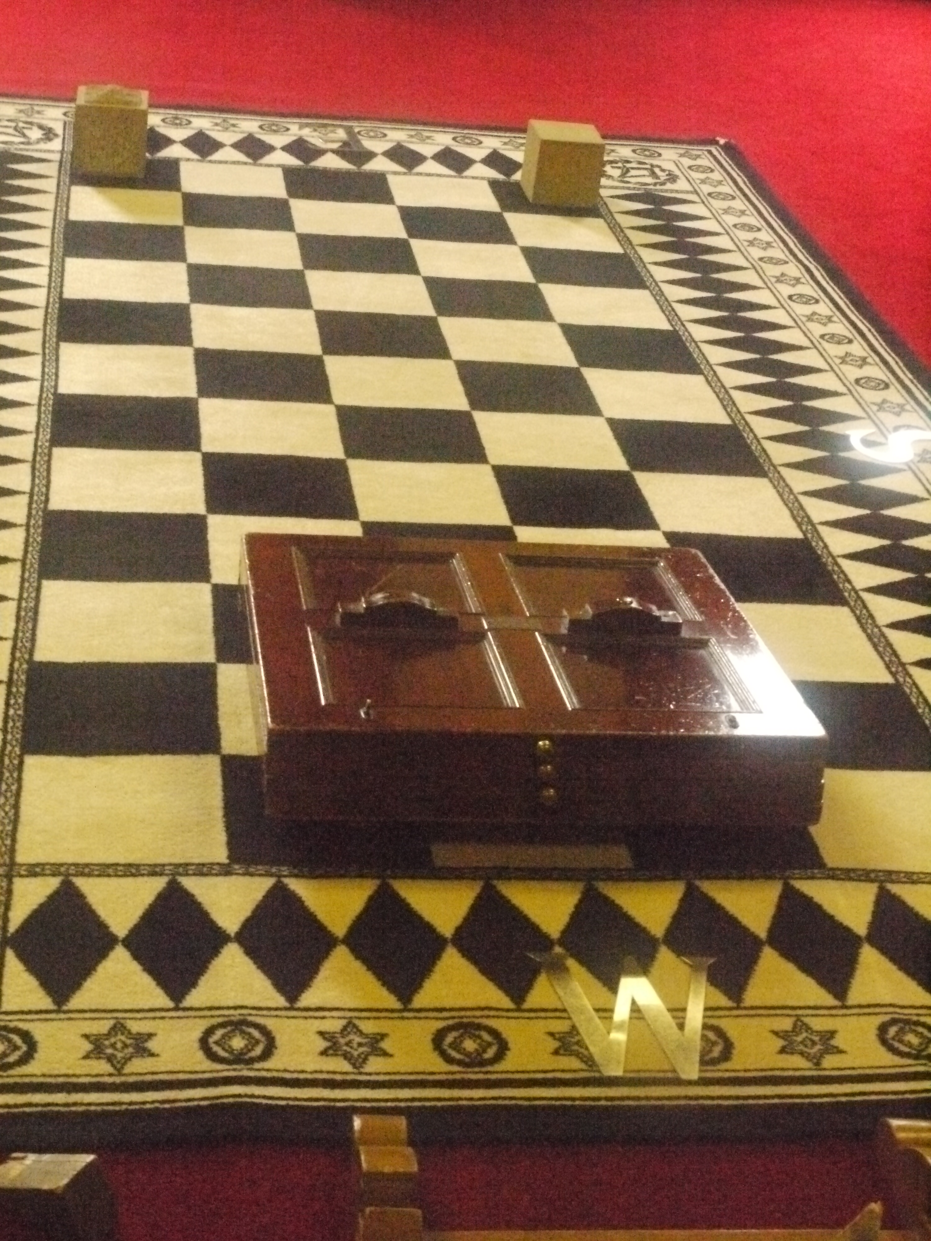 Photo taken by me – A Square floor altar used in Masonic services 
