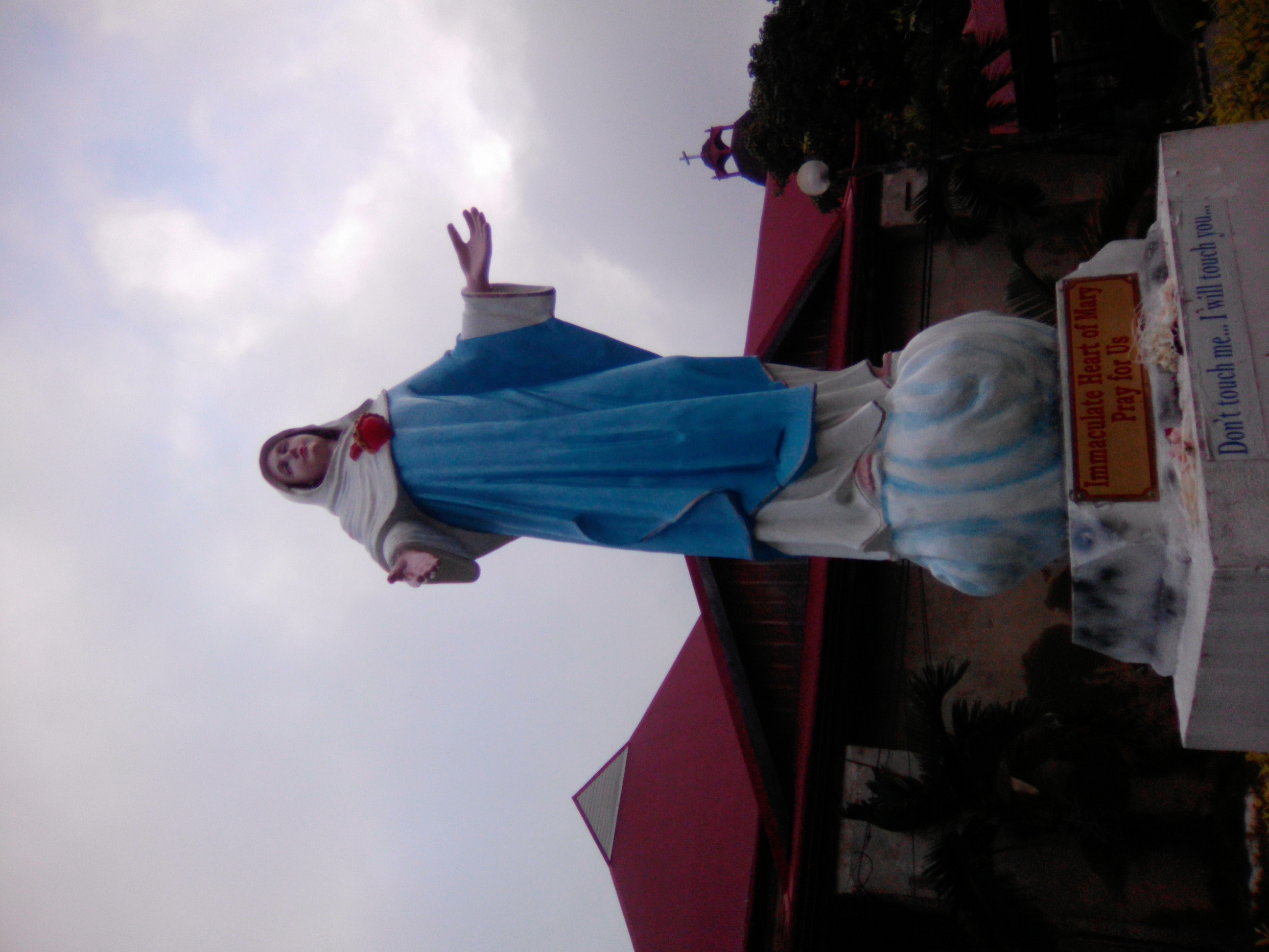 the Virgin Mary in a gloomy day.