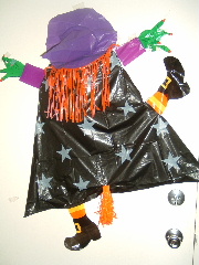 witch at halloween - she crashed into my door