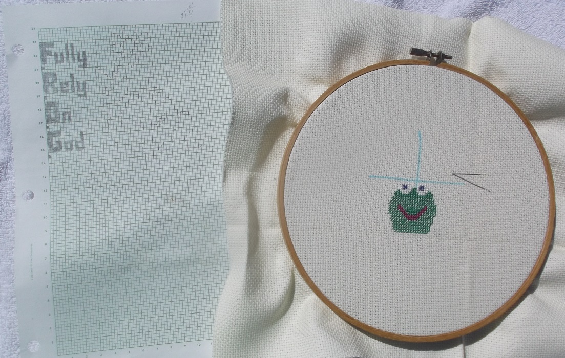 photo of a pattern I made and my current project.