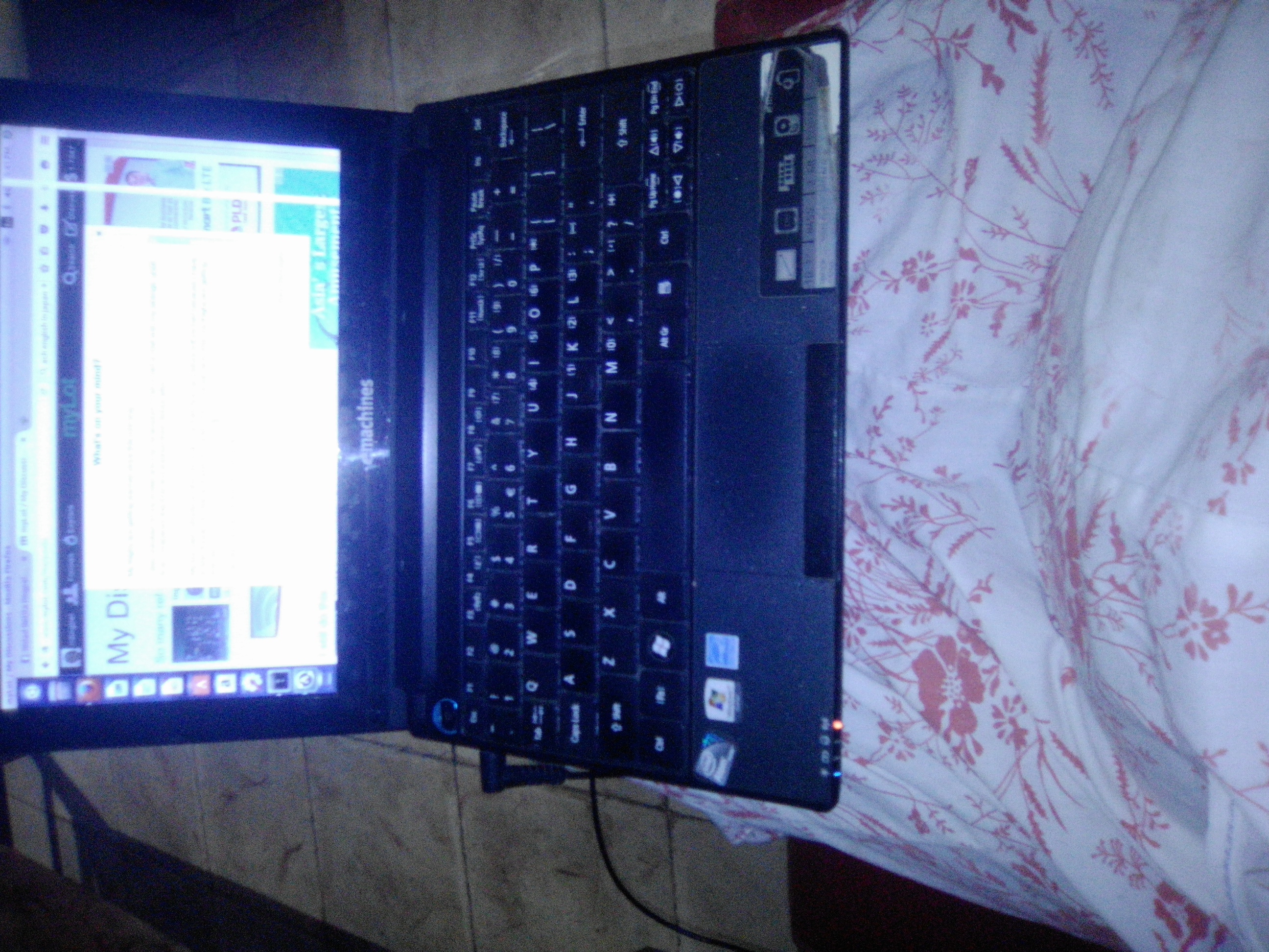 my lap with the netbook.
