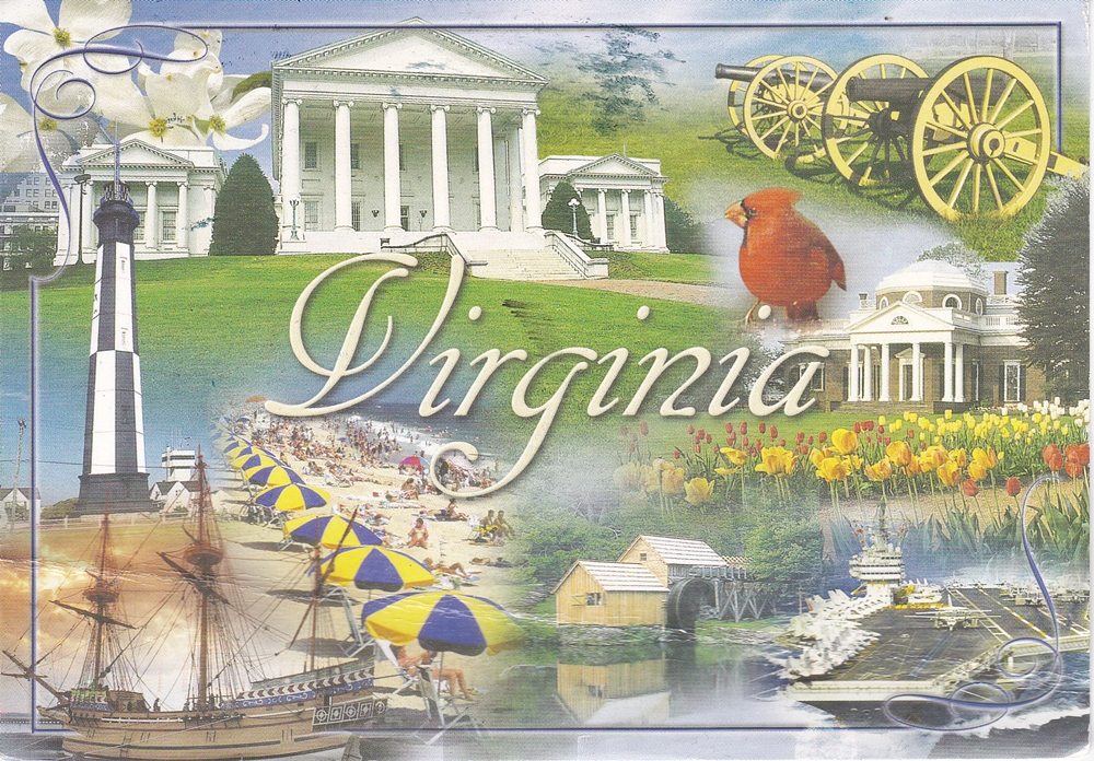 Virginia with a USA forever stamp