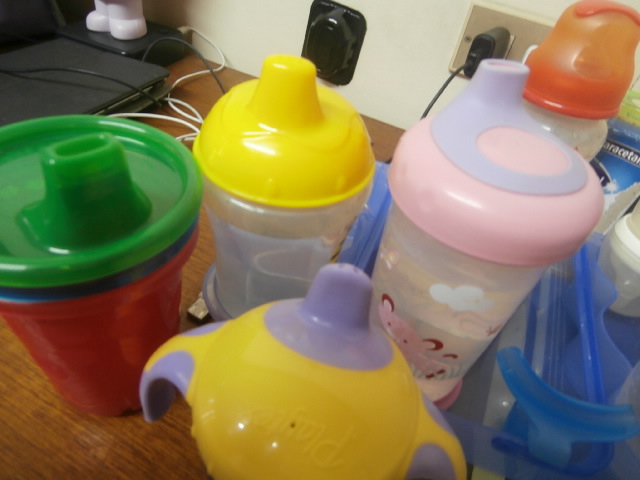 These are her training cups and hard spout of feeding bottle These are her training cups and hard spout of feeding bottle