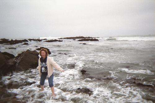 Me Playing in the Ocean - Playing and getting wet and cold and loving it in the ocean at Moon Stone Beach in Cambria, California.